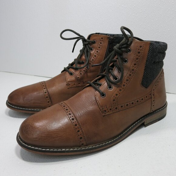 Bar III Fabric Brogue Leather Cap Toe Dress Men\'s Boots Shoe\'s Footwear Size 12